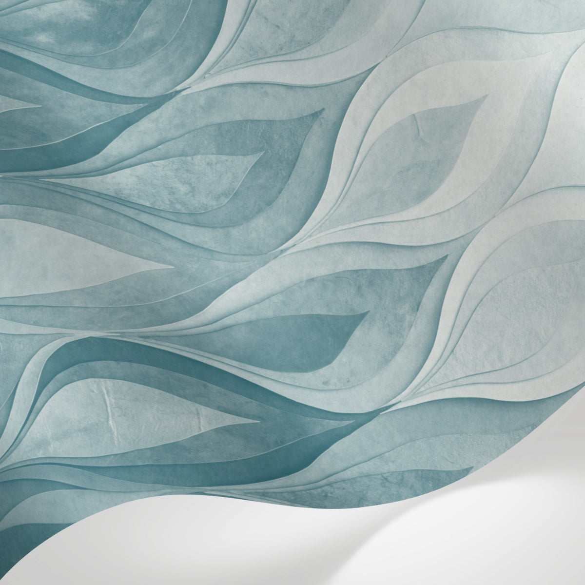Papier peint panoramique art deco - Flammes stylisées dégradé bleu sur mesure - Matière