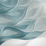 Papier peint panoramique art deco - Flammes stylisées dégradé bleu sur mesure - Matière