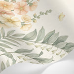 Papier peint panoramique botanique - Fleurs sauvages ranunculus digitales campanules tons rose poudré et beige crème sur mesure - Matière